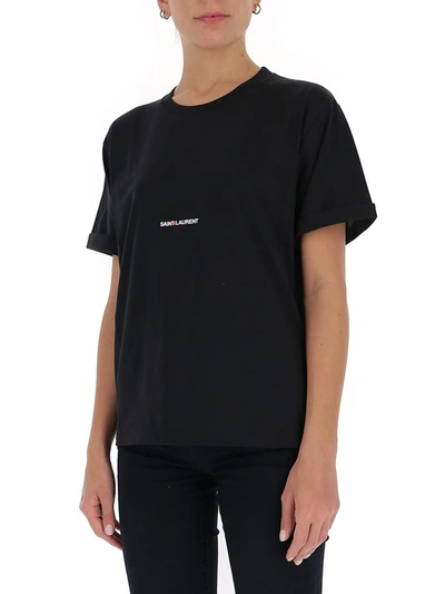 Shop Saint Laurent Logo Print T In Black