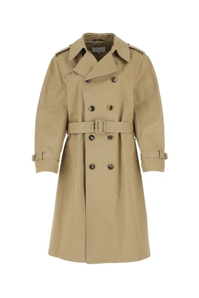 Shop Maison Margiela Double Breasted Trench Coat In Beige