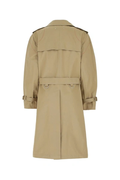 Shop Maison Margiela Double Breasted Trench Coat In Beige