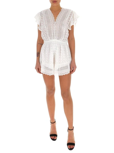 Shop Isabel Marant Étoile Broderie Anglaise Jumpsuit In White