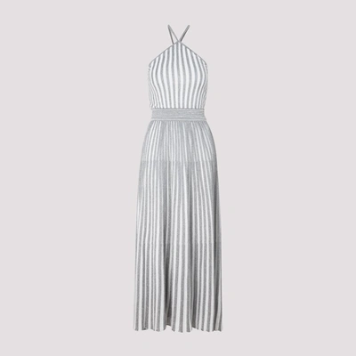 Shop Missoni Metallic Striped Halterneck Maxi Dress In Multi