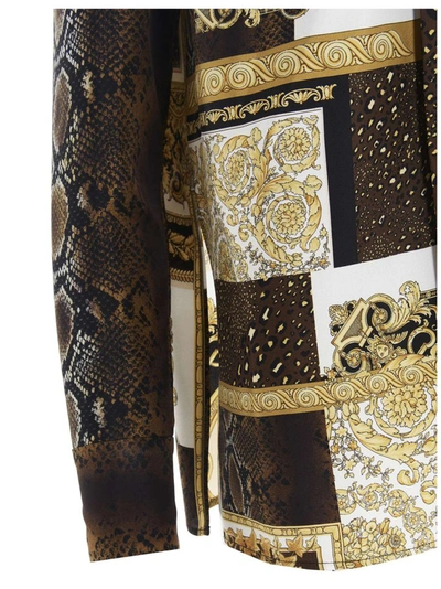 Shop Versace Barocco Patchwork Print Blouse In Multi