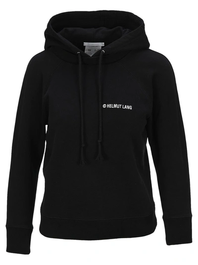 Shop Helmut Lang Logo Embroidered Hoodie In Black