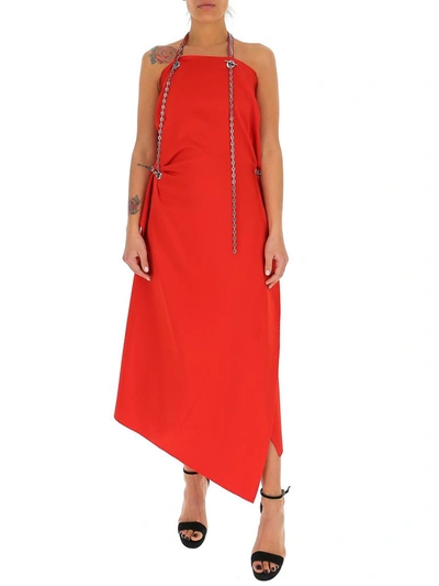 Shop Givenchy Asymmetrical Chain In Red