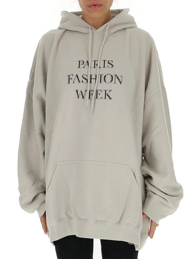Shop Balenciaga Paris Fashion Week Oversized Hoodie In Grey