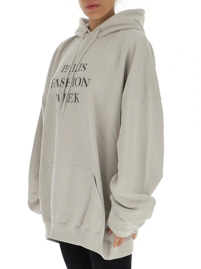 Shop Balenciaga Paris Fashion Week Oversized Hoodie In Grey