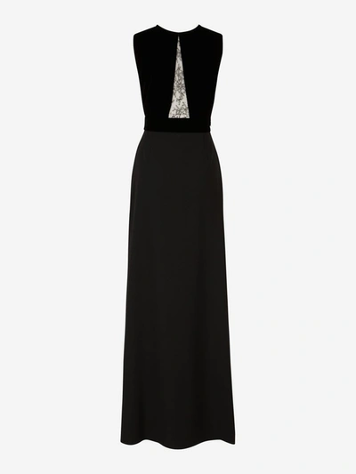 Shop Givenchy Lace Panelled Dress In Black