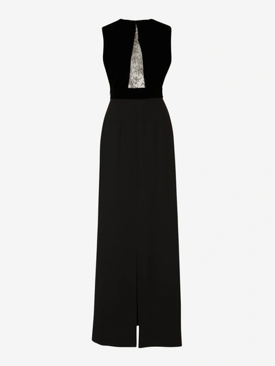 Shop Givenchy Lace Panelled Dress In Black