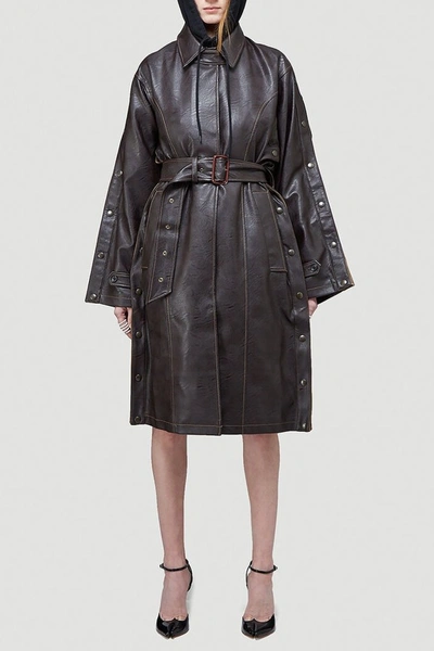 Shop Y/project Snap Trench Coat In Brown