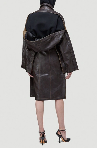 Shop Y/project Snap Trench Coat In Brown