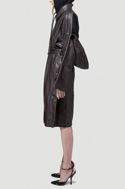 Shop Y/project Snap Trench Coat In Brown