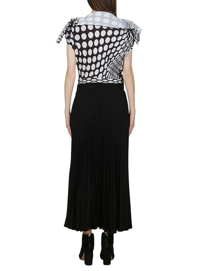 Shop Mm6 Maison Margiela Polka Dot Pleated Midi Dress In Multi
