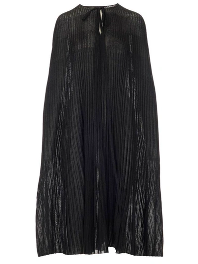 Shop Totême Knitted Draped Cape In Black