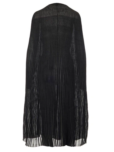 Shop Totême Knitted Draped Cape In Black