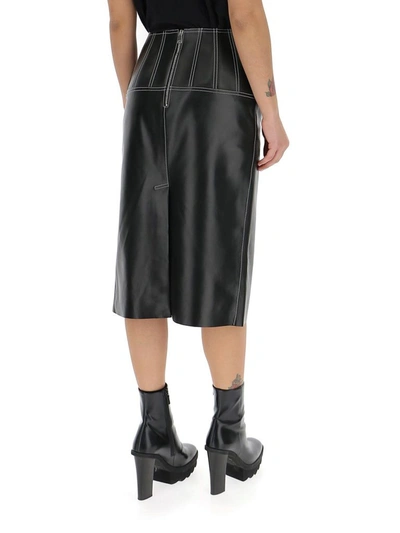 Shop Alexander Mcqueen Leather Biker Skirt In Black