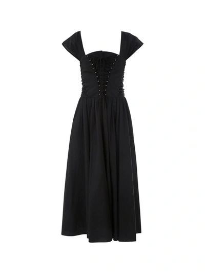 Shop Philosophy Di Lorenzo Serafini Poplin Bustier Dress In Black