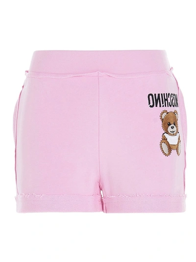 Shop Moschino Teddy Inside Out Shorts In Pink
