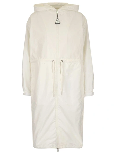 Shop Moncler Alcyone Hooded Parka In White