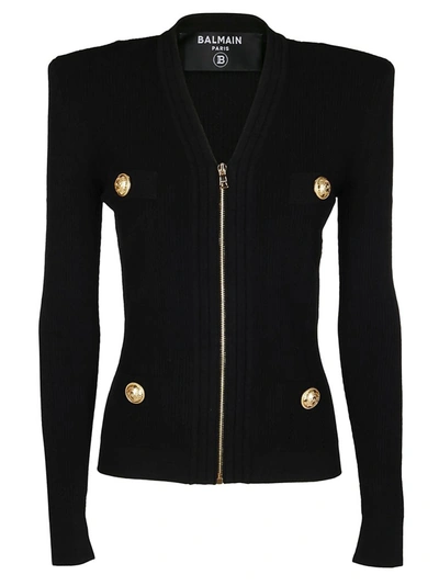 Shop Balmain Zip In Black