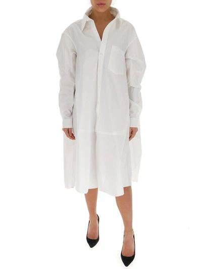 Shop Balenciaga Oversized Shirt Dress In White
