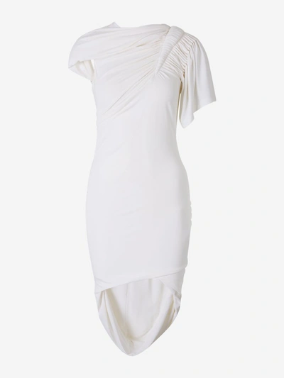 Shop Alexander Wang Asymmetric Draped Dress In White