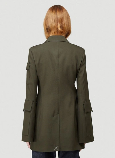 Shop Jw Anderson Fitted Cargo Blazer In Green