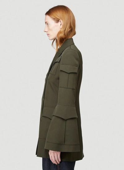 Shop Jw Anderson Fitted Cargo Blazer In Green