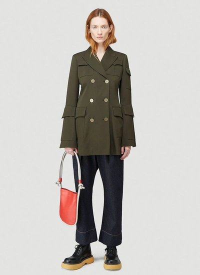 Shop Jw Anderson Fitted Cargo Blazer In Green