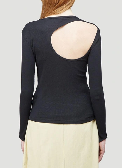 Shop Helmut Lang Cut Out Top In Black