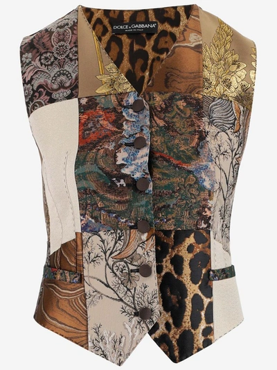 Shop Dolce & Gabbana Patchwork Vest In Multi