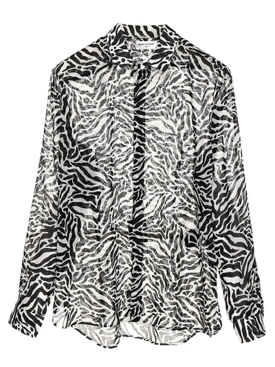 Shop Saint Laurent Zebra Printed Shirt In Multi