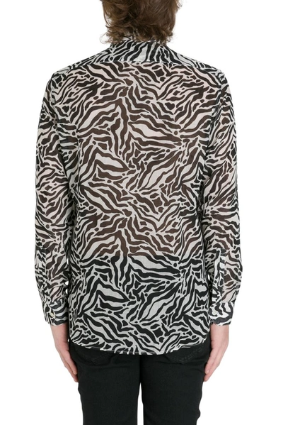 Shop Saint Laurent Zebra Printed Shirt In Multi