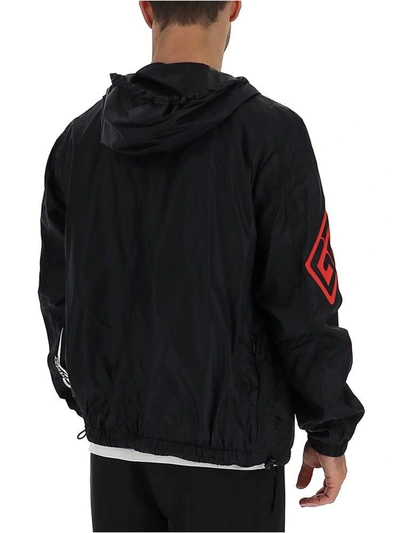Shop Givenchy Logo Hooded Jacket In Black