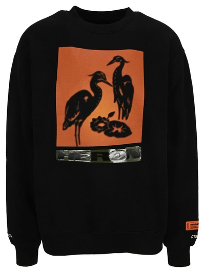 Shop Heron Preston Nightshift Crewneck Sweatshirt In Black