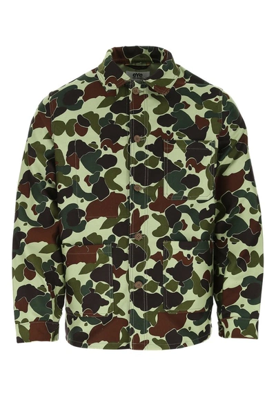 Shop Junya Watanabe Comme Des Garçons Camouflage Print Work Jacket In Green