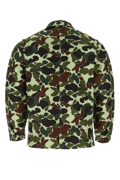 Shop Junya Watanabe Comme Des Garçons Camouflage Print Work Jacket In Green