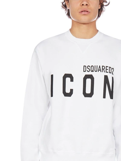 Shop Dsquared2 Icon Print Crewneck Sweatshirt In White