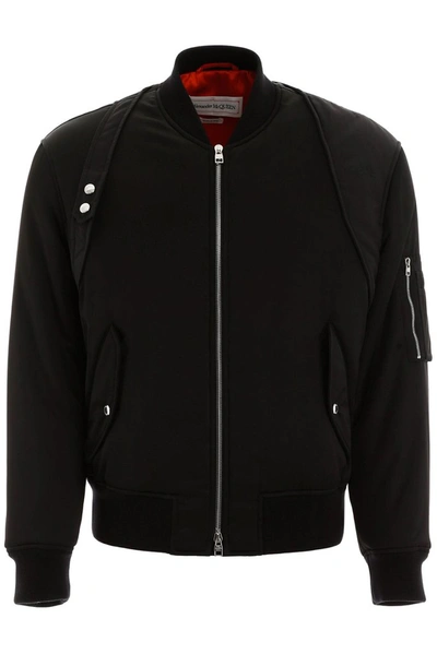 Shop Alexander Mcqueen Harness Bomber Jacket In Black