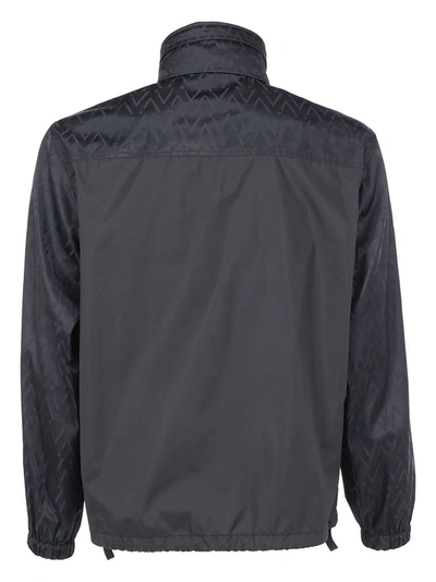 Shop Versace Logo Printed Jacket In Black