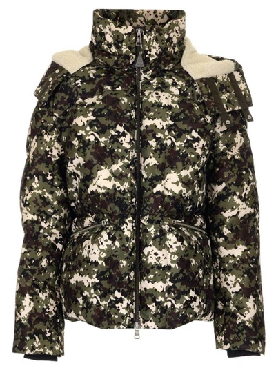 Shop Moncler Blanc Camouflage Puffer Jacket In Multi