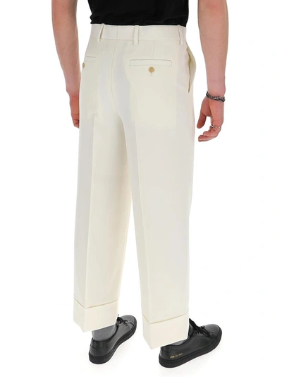 Shop Alexander Mcqueen Wide Leg Trousers In White