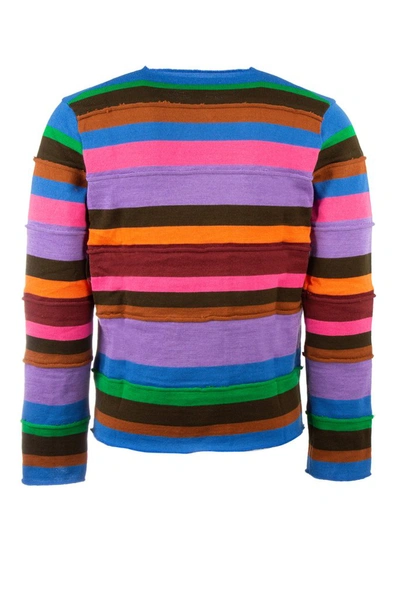 Shop Comme Des Garçons Shirt Striped Knitted Pullover In Multi