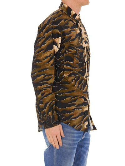 Shop Dsquared2 Tiger Printed Shirt In Multi