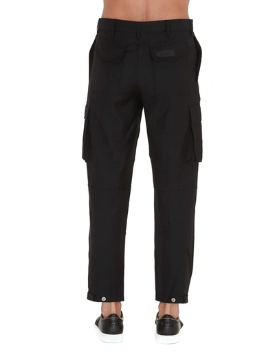 Shop Givenchy Logo Patch Cargo Pants In Black