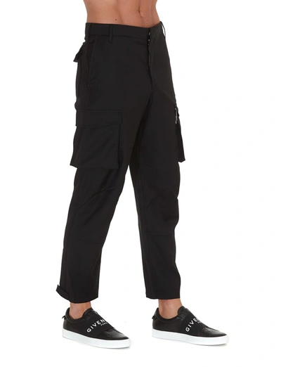 Shop Givenchy Logo Patch Cargo Pants In Black