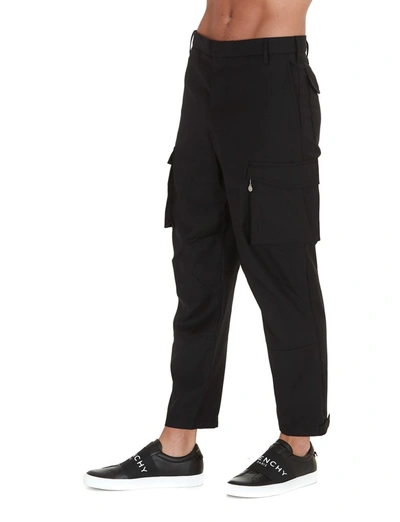 Shop Givenchy Logo Patch Cargo Pants In Black