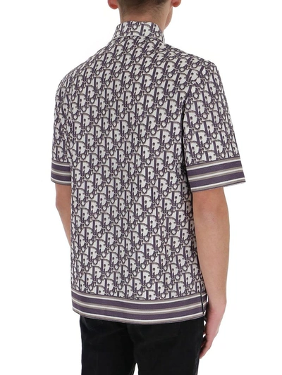 Shop Dior Homme Oblique Short Sleeve Shirt In Multi