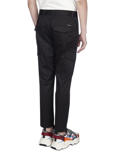Shop Dolce & Gabbana Cropped Cargo Pants In Black