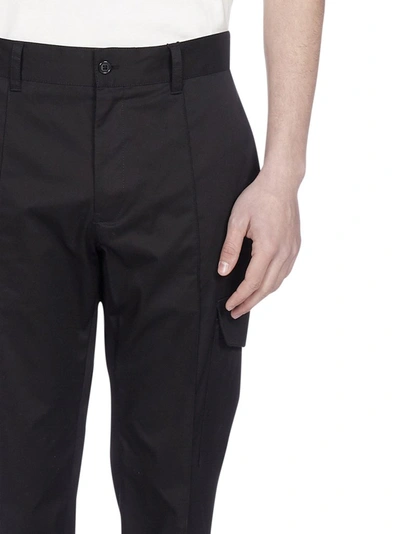 Shop Dolce & Gabbana Cropped Cargo Pants In Black