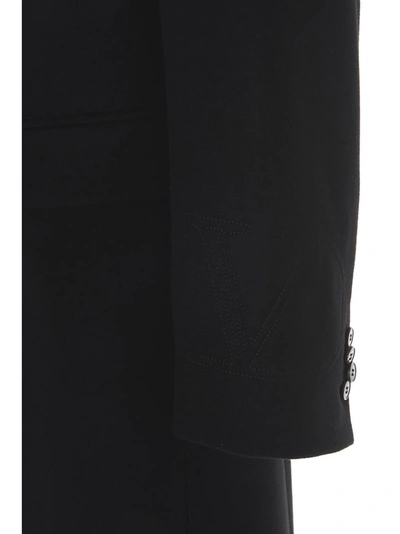 Shop Valentino Front Pockets Coat In Black